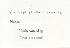 Reply Card Printed on Recycled Paper