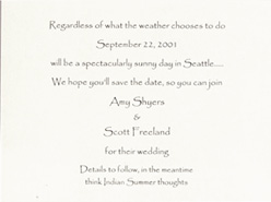 Save the Date Card on Recycled Stock