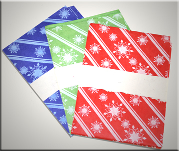Our Solid with white print handmade holiday gift wrap