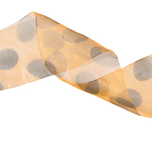 Carrot Organdy with Black Dots