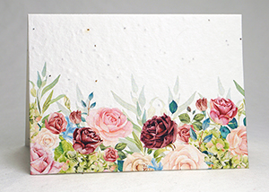 Rose Garden Border Watercolor Card