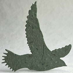 14s green seed paper bird shape