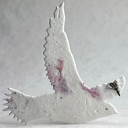 17s pink recycled seed paper bird shape
