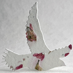 24s pink petals seed paper bird shape