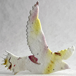 37s pink and yellow seed paper bird shape