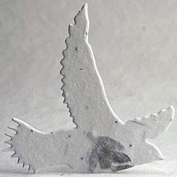 44s white and blue seed paper bird shape
