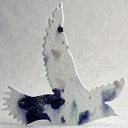 45s purple recycled seed paper bird shape