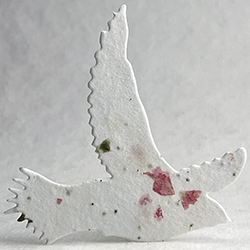52s pink and green seed paper bird shape