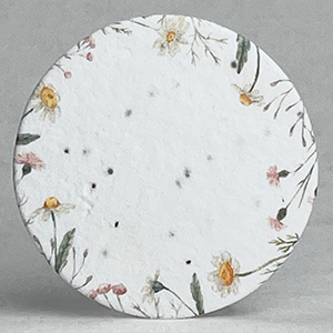 daisies frame seed paper printed circle