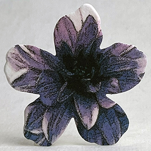 seed paper purple dahlia printed flower shapes