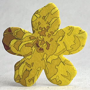 seed paper yellow dahlia printed flower shapes