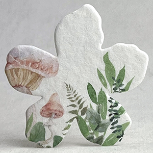 seed paper mushroom garden printed flower shapes