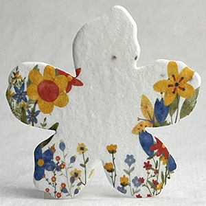 seed paper bright garden printed flower shapes