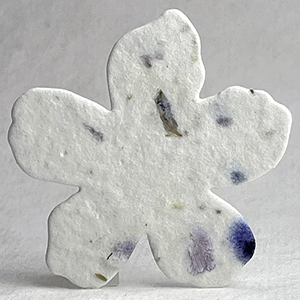 45s purple recycled seed paper flower shape 