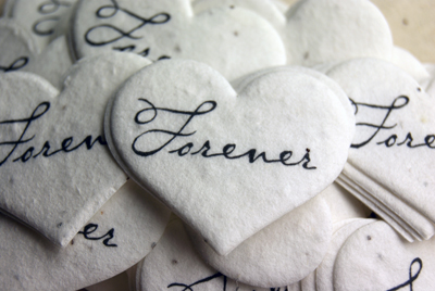 printed seed paper hearts