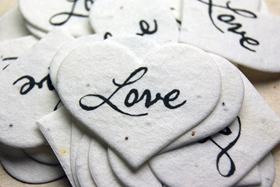 printed seed paper hearts Love