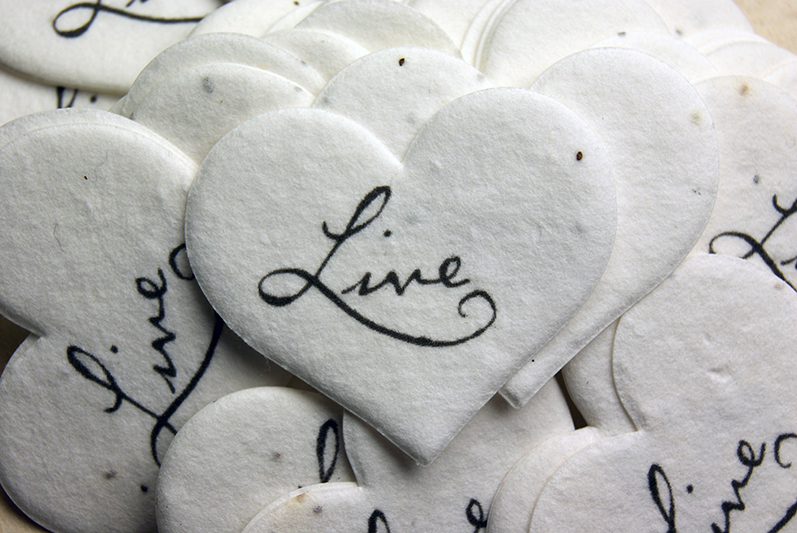 printed seed paper hearts Live