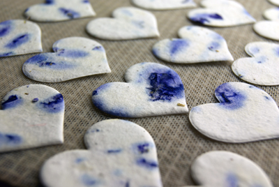 purple seed paper hearts
