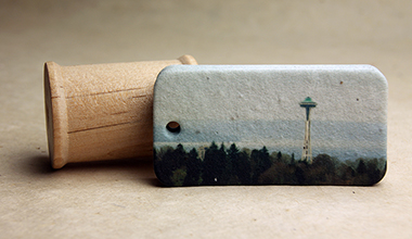 space needle seed paper tag