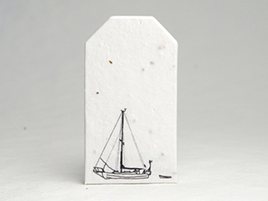 Sailboat sketch seed paper tags