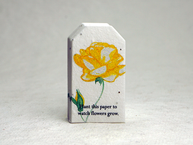 Yellow Rose seed paper tags
