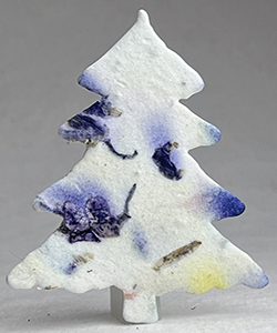 45s purple recycled seed paper tree shape