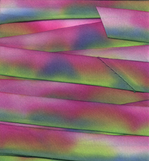 silk dyed ribbon 078 Green Blue Pink