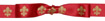 Fleur de Lis Red/White Gold Midori Icon Double Faced Satin