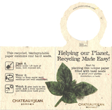 An exaple of a printed wine necker using our seeded lotka paper